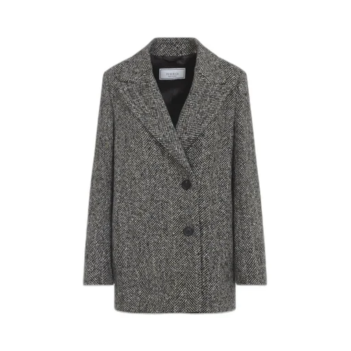 Peserico Herringbone Double-Breasted Blazer
