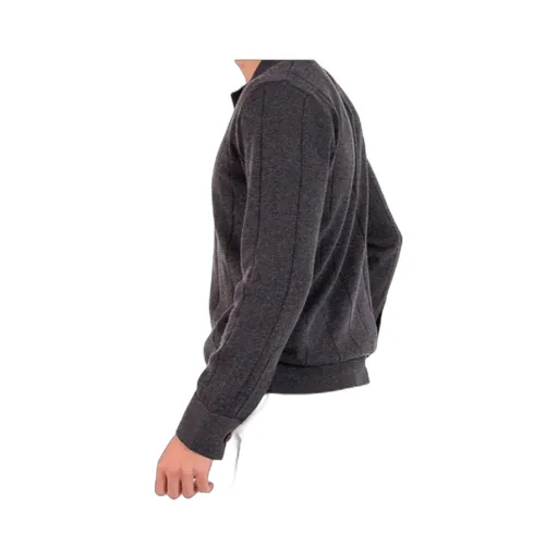 Long-Sleeve Ribbed Polo Shirt