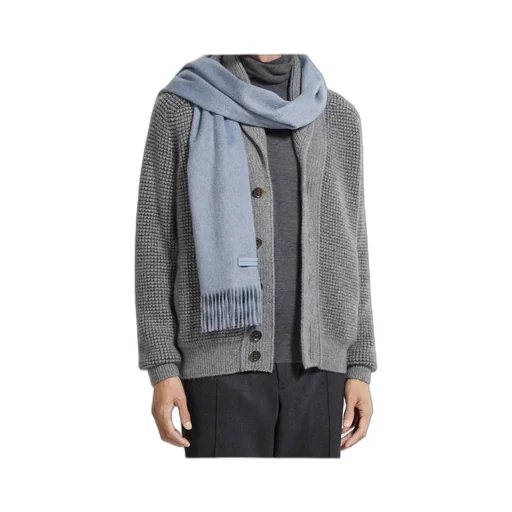 Zegna Fringed Knitted Scarf