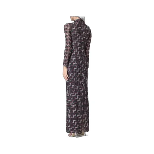 Long-Sleeve Patterned Maxi Dress