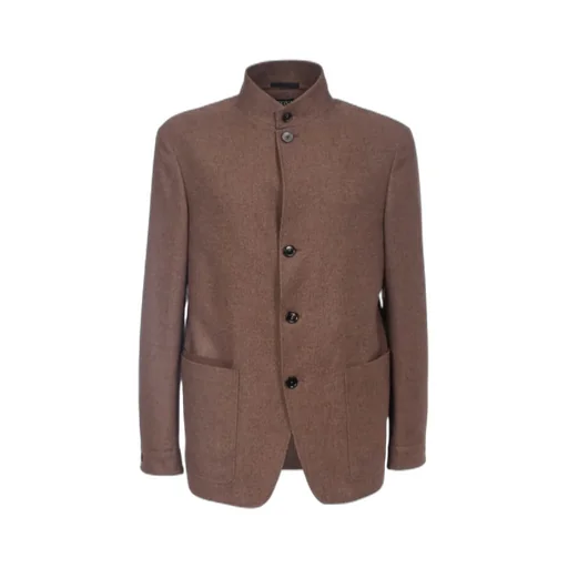 Patch-Pocket Buttoned Jacket