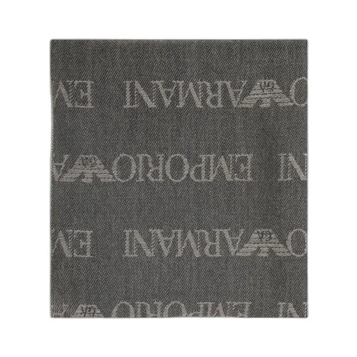 Emporio Armani Logo Patterned Fringed Scarf