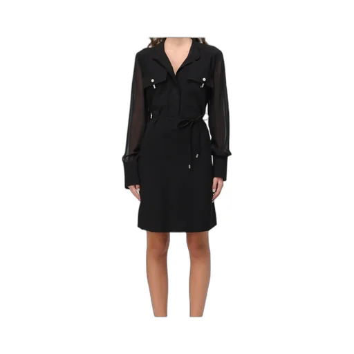 Faux-Pearl Embellished Shirt Dress