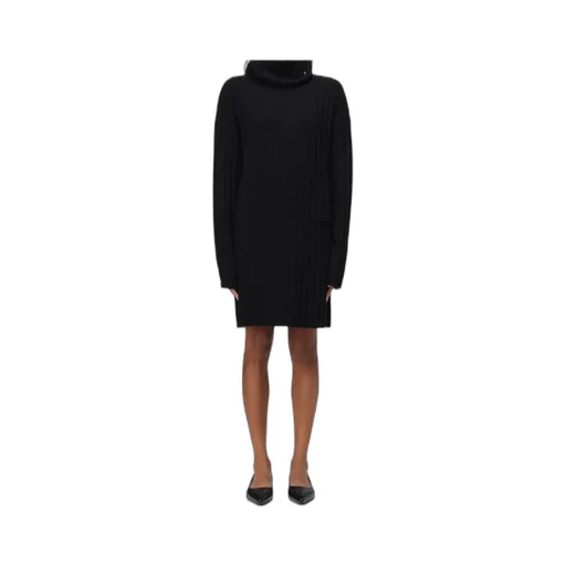 Roll-Neck Knitted Mini Dress