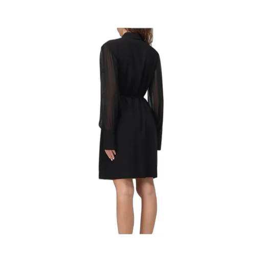 Faux-Pearl Embellished Shirt Dress