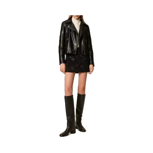 Biker Quilted-Panel Jacket