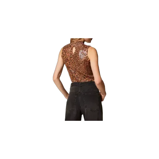Leopard-Print Sequin-Embellished Top