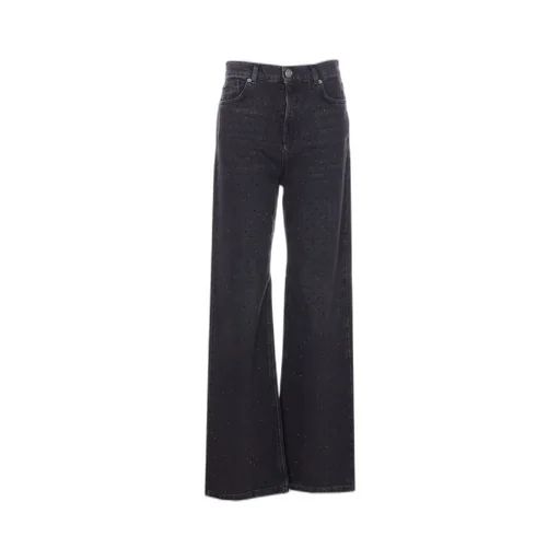 Twinset Crystal Appliqué Wide-Leg Jeans