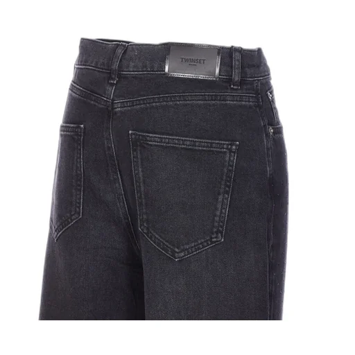 Twinset Crystal Appliqué Wide-Leg Jeans
