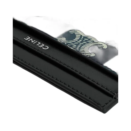Medium Card Holder In Striped Triomphe Canvas And Calfskin