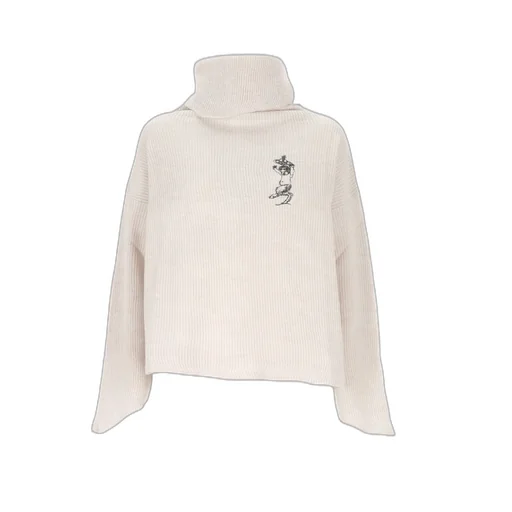 Embroidered-Detail Turtleneck Sweater