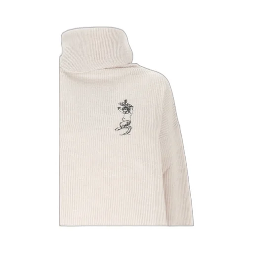 Embroidered-Detail Turtleneck Sweater