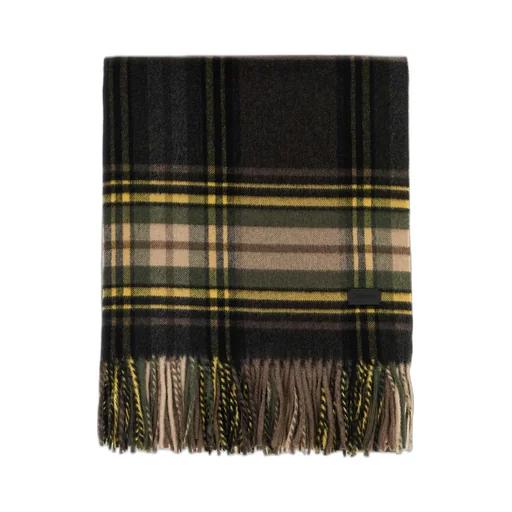 Saint Laurent Checked Fringed Scarf