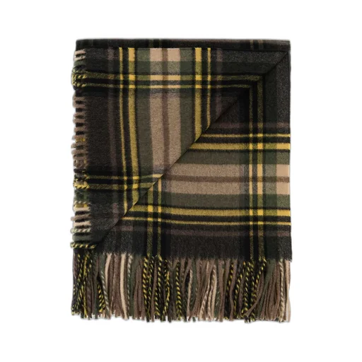 Saint Laurent Checked Fringed Scarf