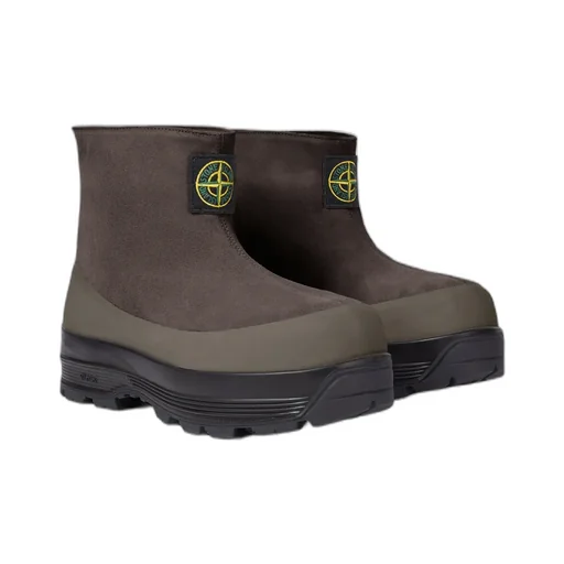 Suede Logo-Patch Ankle Boots