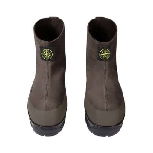 Suede Logo-Patch Ankle Boots