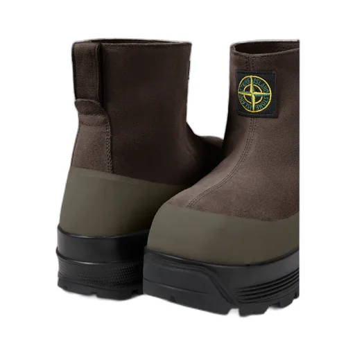 Suede Logo-Patch Ankle Boots