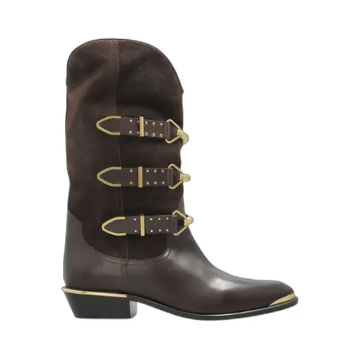 30Mm Buckle-Detail Suede Leather Boots