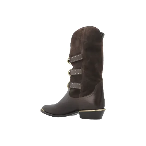 30Mm Buckle-Detail Suede Leather Boots