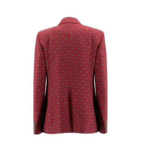 Paisley-Print Double-Breasted Blazer