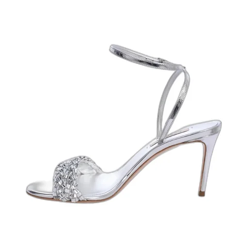 Round-Toe High-Heeled Sandals