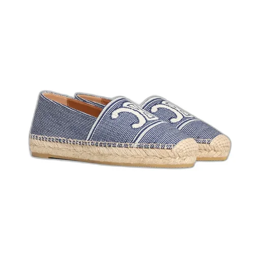Les Espadrilles Celine In Striped Textile With Triomphe