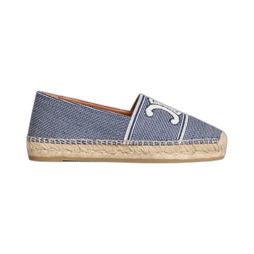 Les Espadrilles Celine In Striped Textile With Triomphe