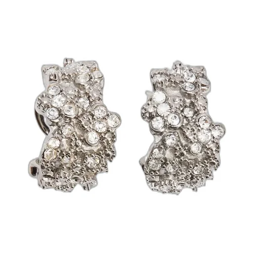 Zircon-Embellished Hoop Earrings
