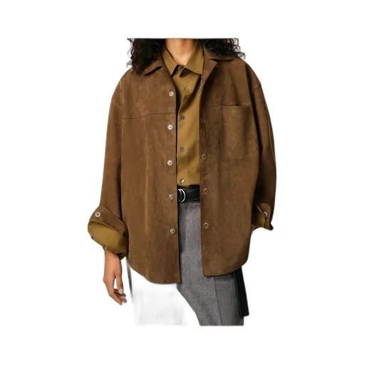 Brown Leather Overshirt