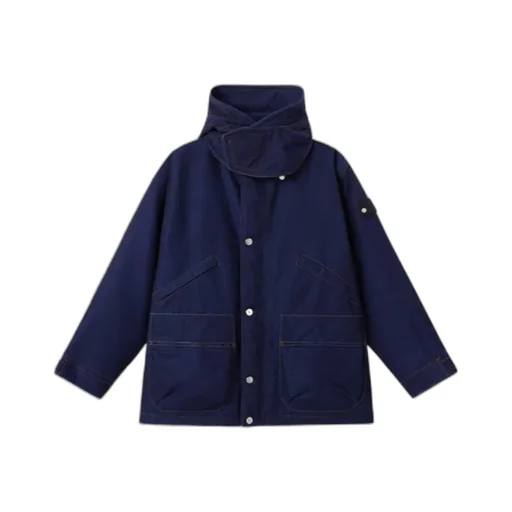Stone Island Hooded Button-Up Short Parka