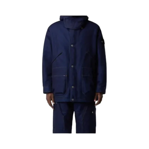 Stone Island Hooded Button-Up Short Parka