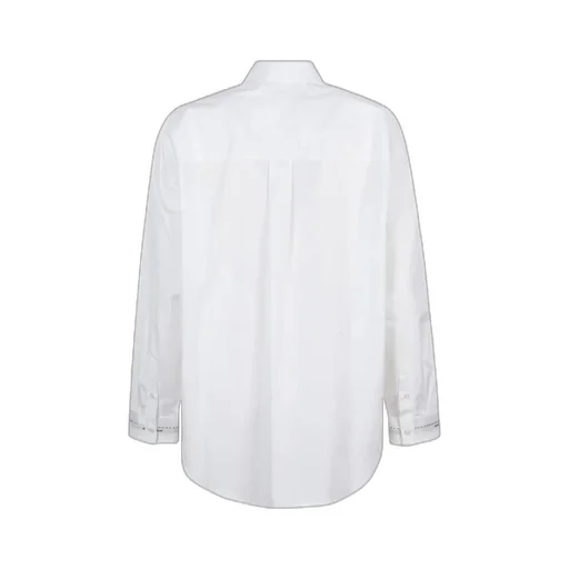Msgm Logo-Detailed Curved Hem Shirt