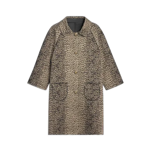 Laminated Coat In Leopard Cotton