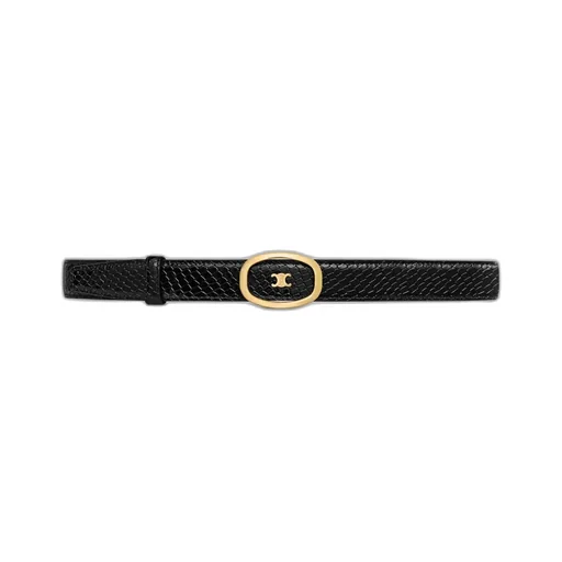 Medium 25Mm Reversible Celine Alix Belt In Python Embossed Calfskin & Crocodile Embossed Calfskin
