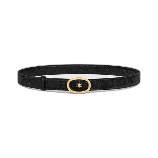 Medium 25Mm Reversible Celine Alix Belt In Python Embossed Calfskin & Crocodile Embossed Calfskin