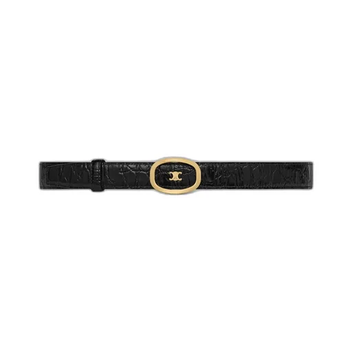 Medium 25Mm Reversible Celine Alix Belt In Python Embossed Calfskin & Crocodile Embossed Calfskin