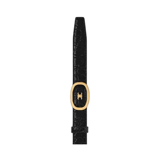 Medium 25Mm Reversible Celine Alix Belt In Python Embossed Calfskin & Crocodile Embossed Calfskin