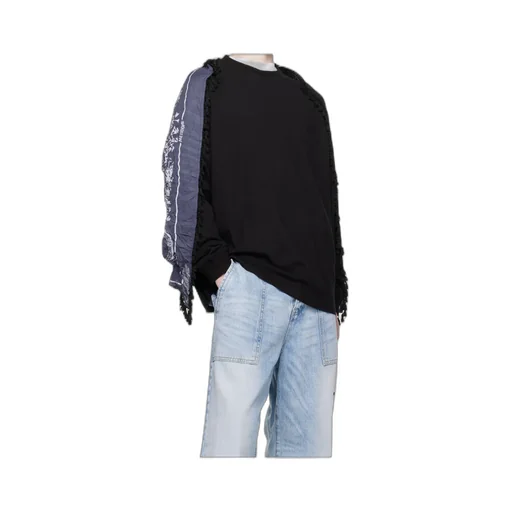 Print-Panel Cotton Sweatshirt