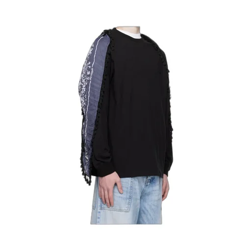 Print-Panel Cotton Sweatshirt