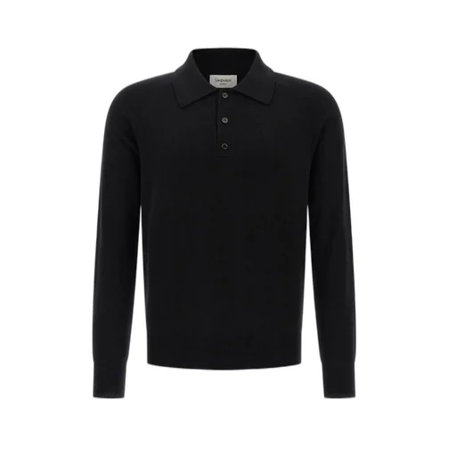 Saint Laurent Long-Sleeved Polo Sweater
