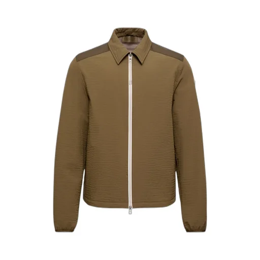 Moncler Logo Patch Zip-Up Shirt