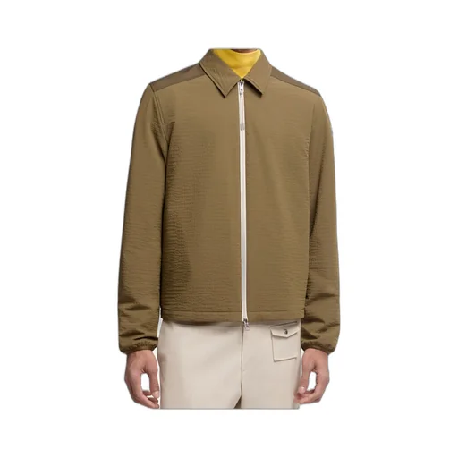 Moncler Logo Patch Zip-Up Shirt