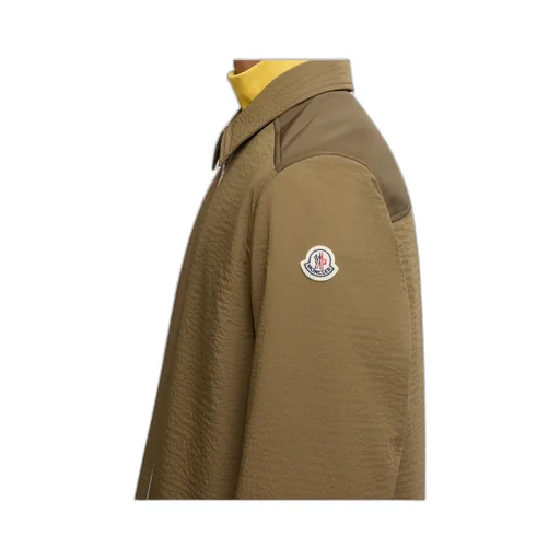 Moncler Logo Patch Zip-Up Shirt