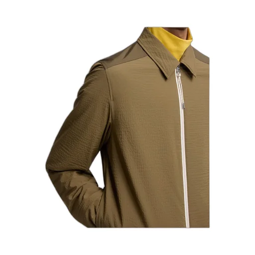 Moncler Logo Patch Zip-Up Shirt