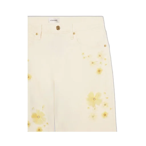 Floral-Embellished Jeans