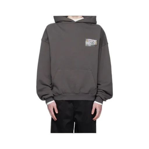 Cassette-Print Hooded Top