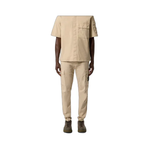 Stone Island Logo Patch Straight-Leg Trousers