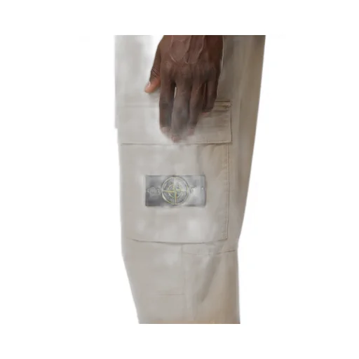 Stone Island Logo Patch Straight-Leg Trousers