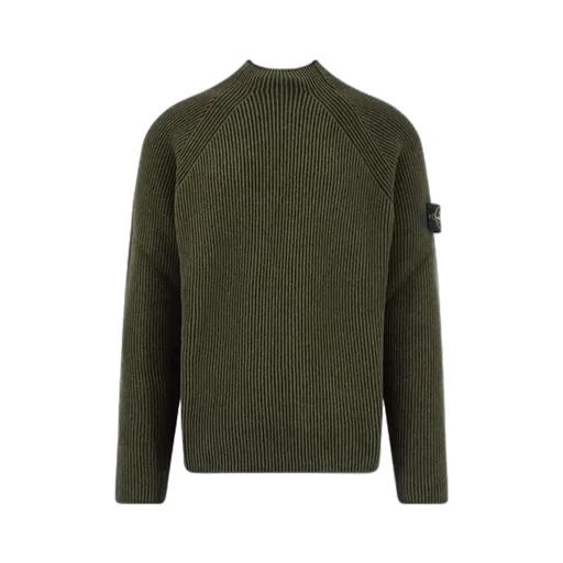 Stone Island Logo Patch Straight Hem Jumper
