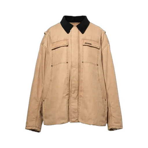 Corduroy-Collar Cotton Jacket